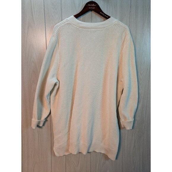 Duluth Trading Women's Fisherman Long Cardigan Sz 3X 3XL Oatmeal Button - Picture 4 of 6